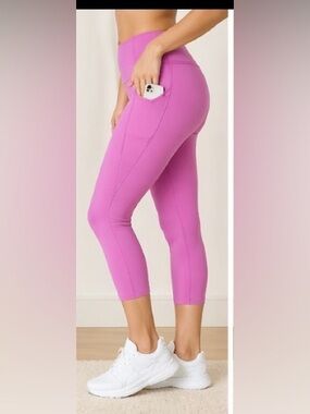 Hot Pink GapFit Cropped Leggings M 💖🔥 Gym Activewear Deportivo